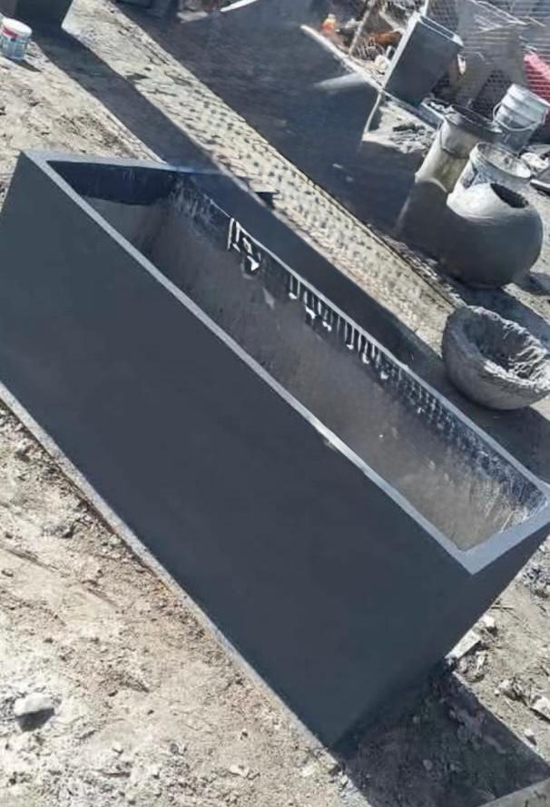 Wide Rectangular Concrete Planter Box