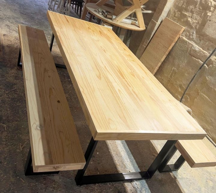 12-Seater Dining Table with Benches