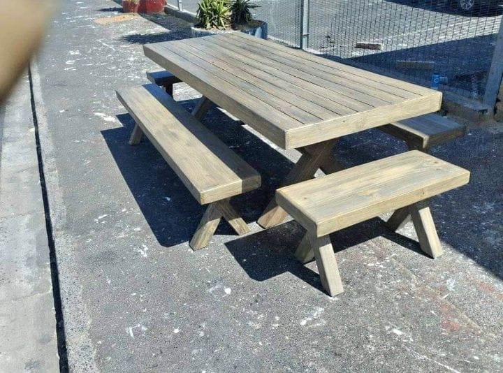 12-Seater Dining Table with Benches