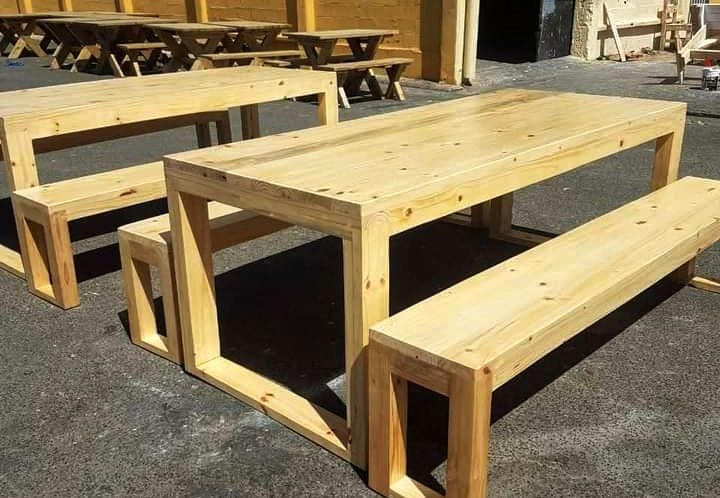 12-Seater Dining Table with Benches