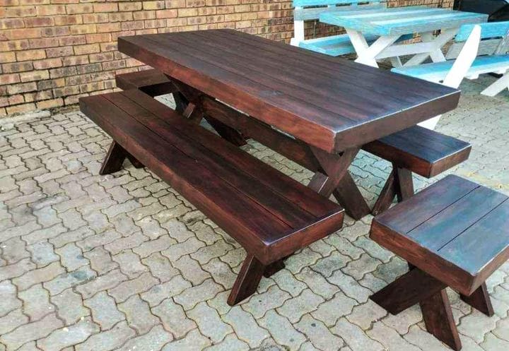 12-Seater Dining Table with Benches