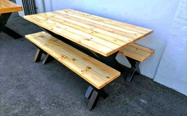 12-Seater Dining Table with Benches