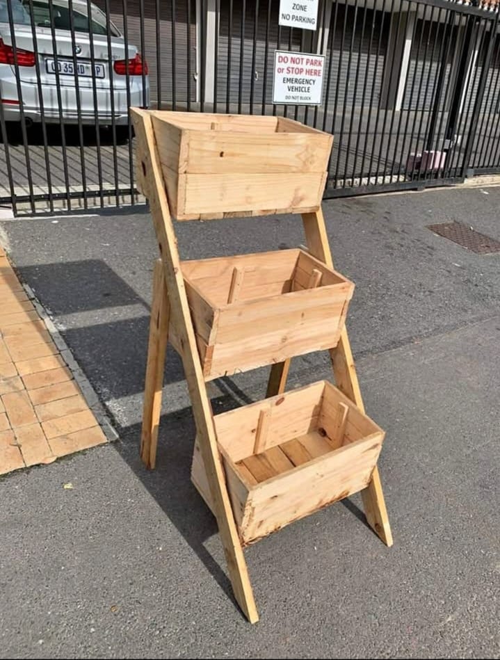 3-Tier Wooden Planter Stand