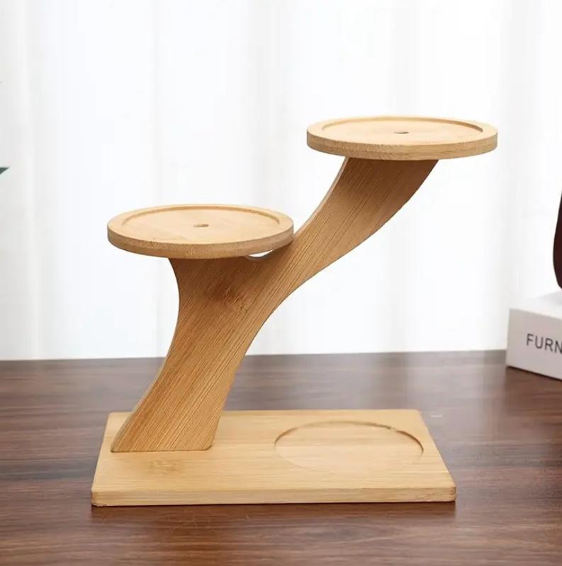 Bamboo Small Pot Plant Stand (2-Tier)