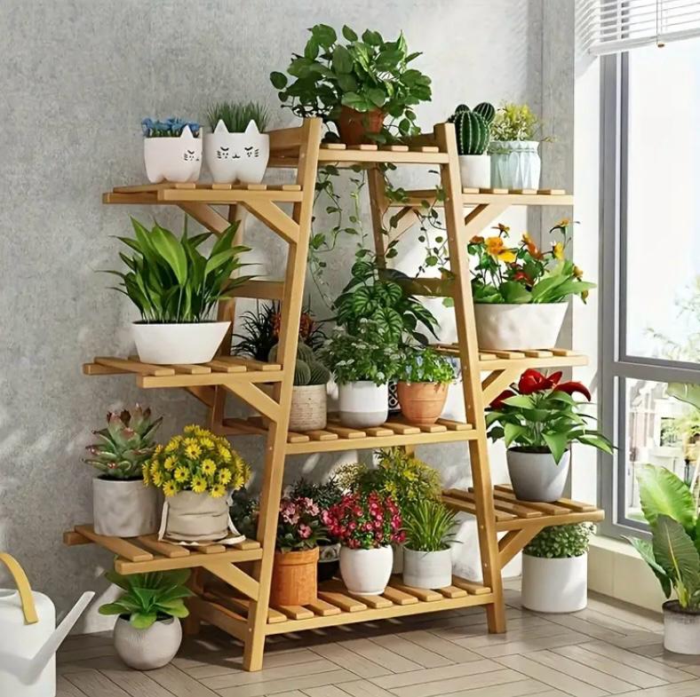 Bamboo Multilayer pot plant stand