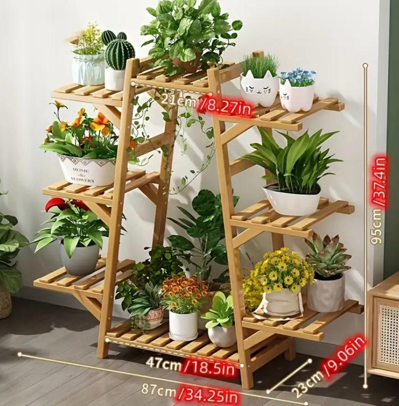 Bamboo Multilayer pot plant stand